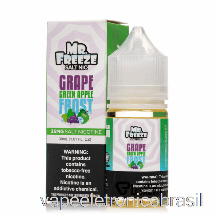 Vape Recarregável Uva Verde Maçã Geada - Mr Freeze Salts - 30ml 50mg